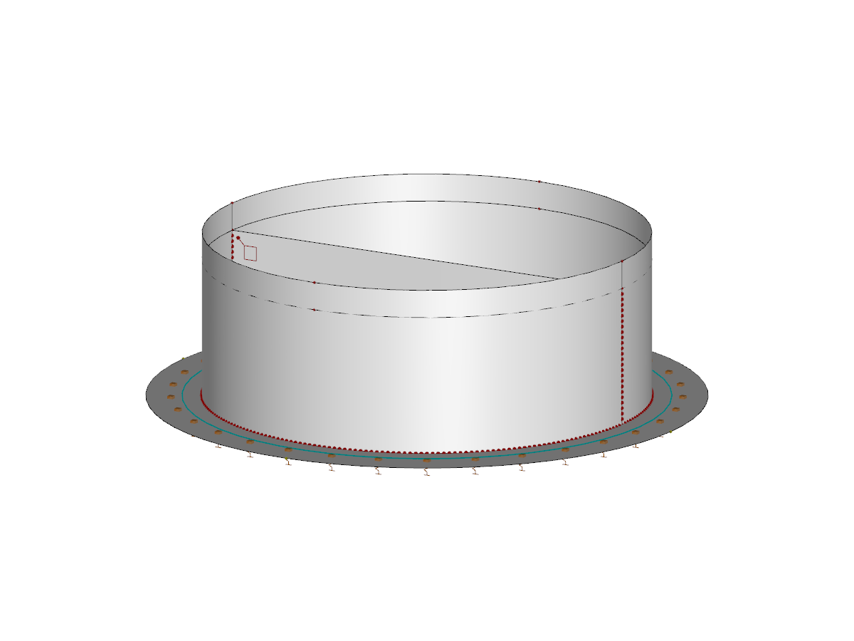 Tanque de hormigón circular de doble compartimento