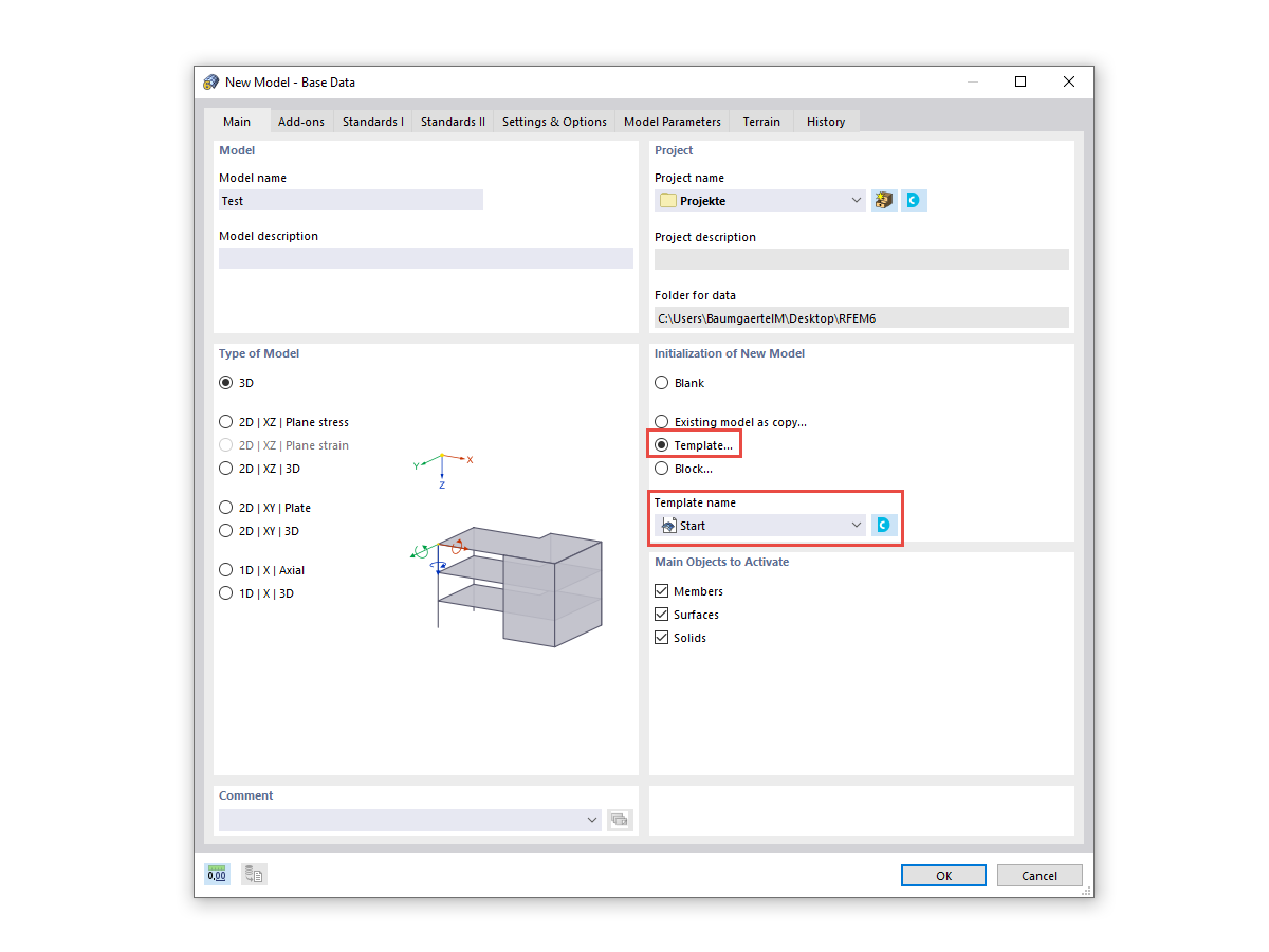 FAQ 005109 | ¿Cómo puedo acelerar mi trabajo en RFEM 6 y RSTAB 9 al crear un nuevo archivo?