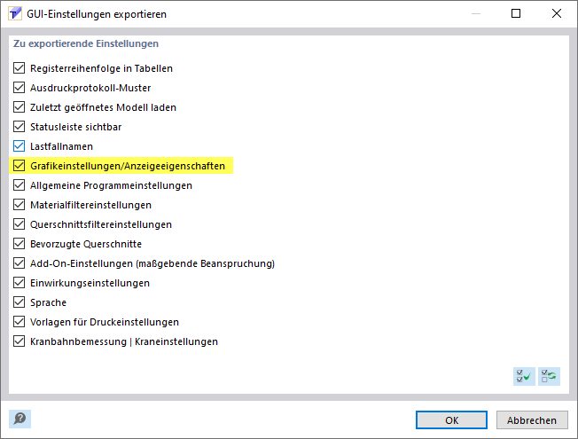 Especificación de la configuración