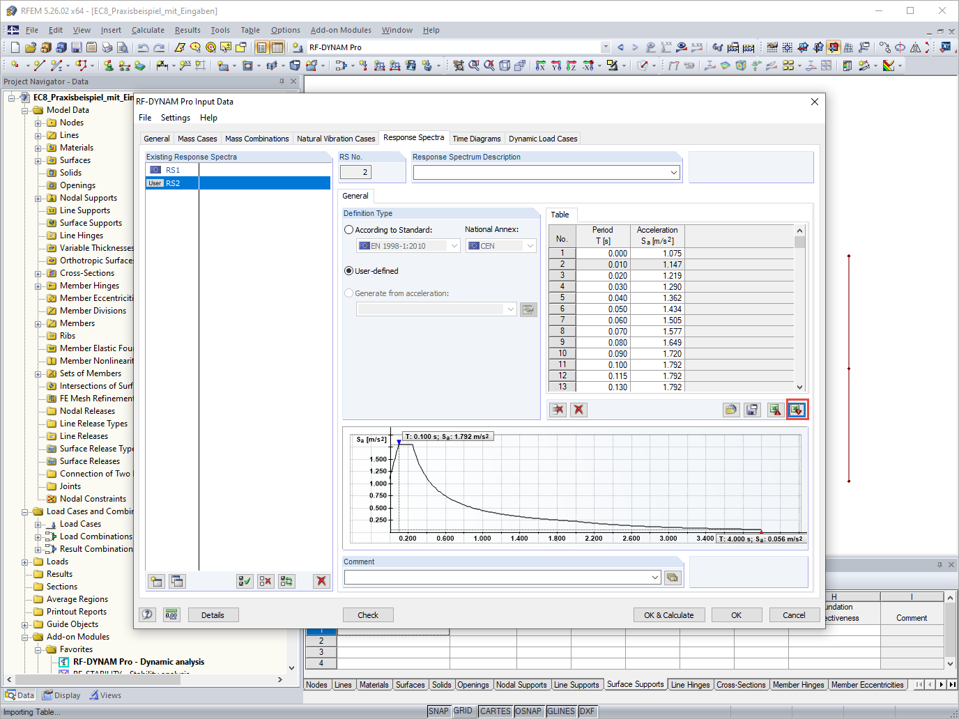 FAQ 005181 | ¿Puedo exportar un espectro de respuesta de RFEM 6 y usarlo en RFEM 5, por ejemplo?