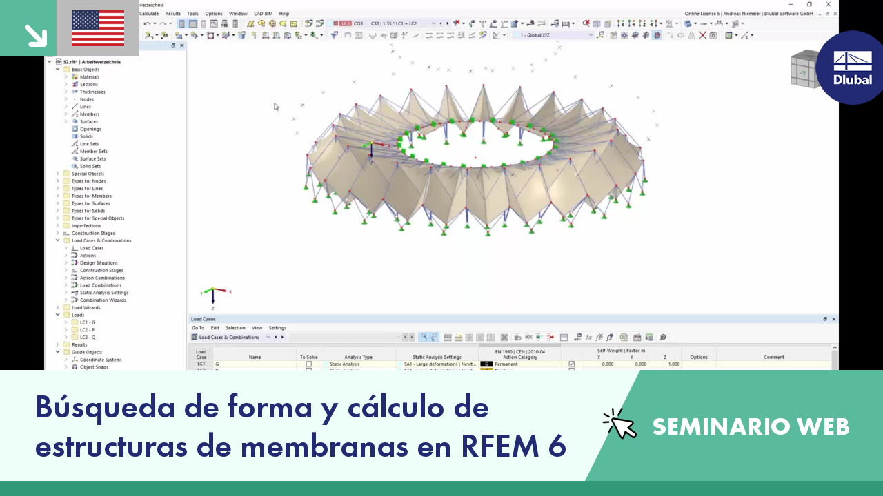 Búsqueda de forma y cálculo de estructuras de membranas