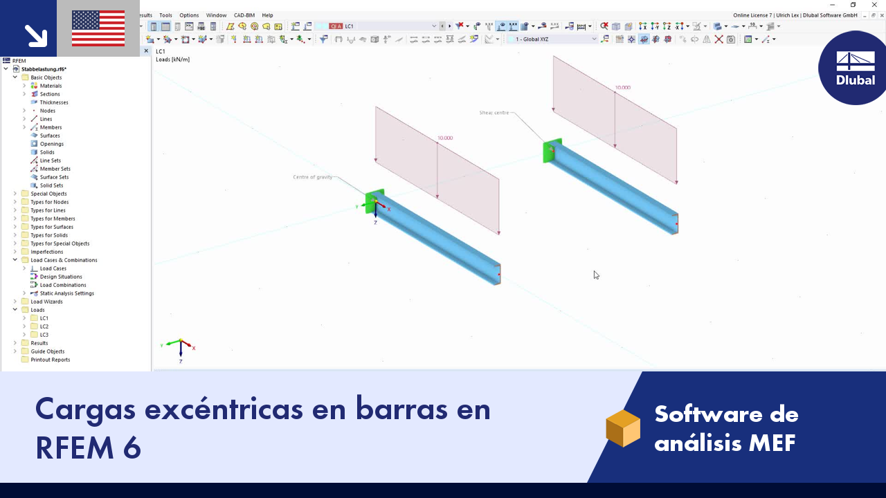 Vídeo: Cargas excéntricas en barras en RFEM 6