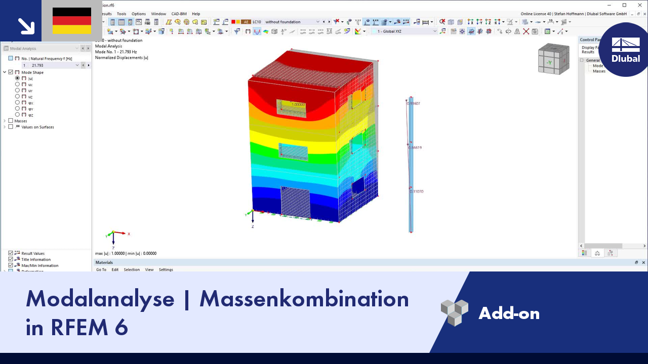 Vídeo: Análisis modal | Combinación de masas en RFEM 6