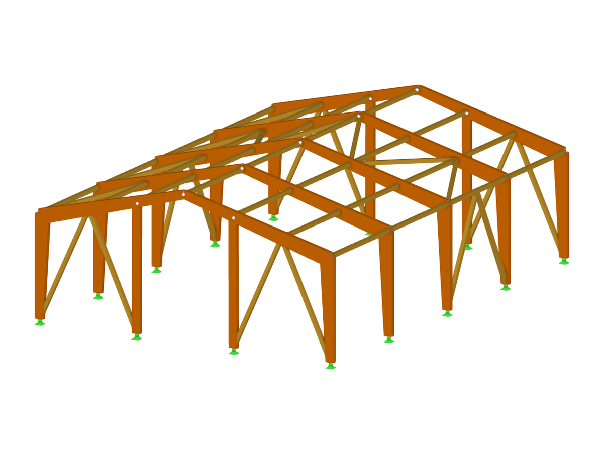 Modelo 003184 | Estructura de pórtico de madera según NDS 2018