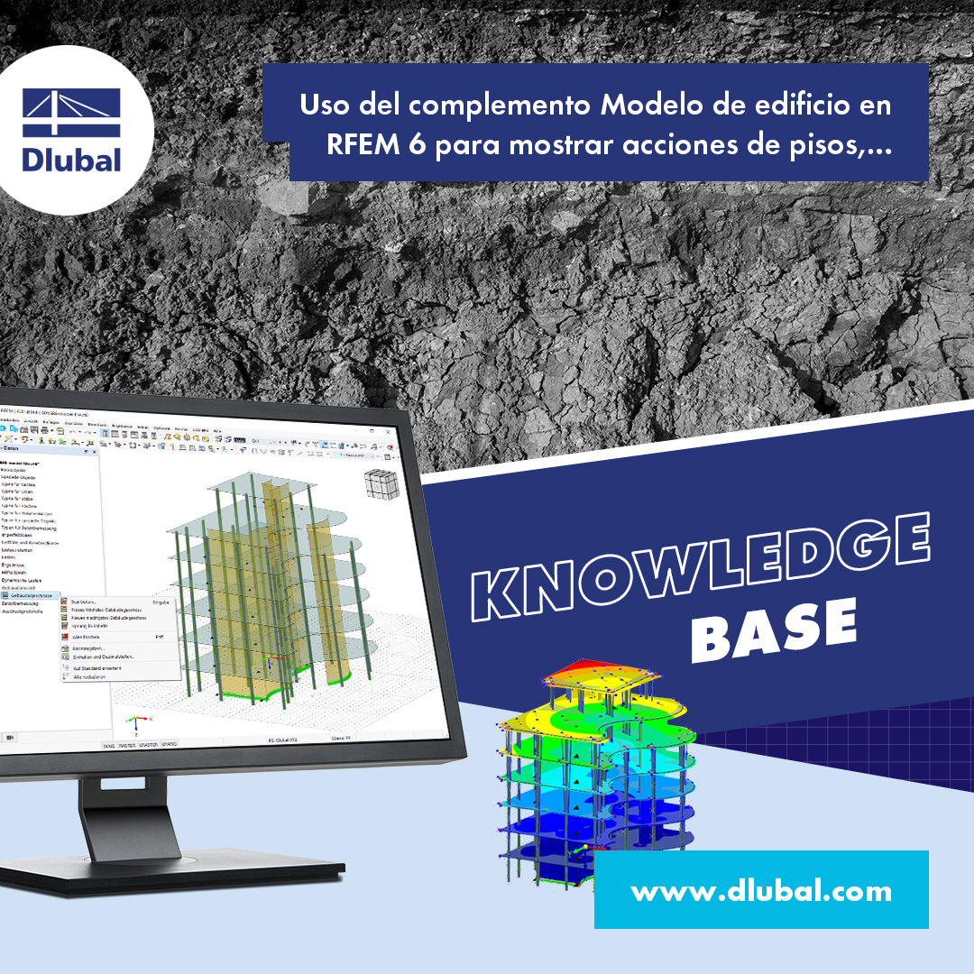 Uso del complemento Modelo de edificio en RFEM 6 para mostrar acciones de pisos, desplomes de pisos y esfuerzos en los muros de cortante