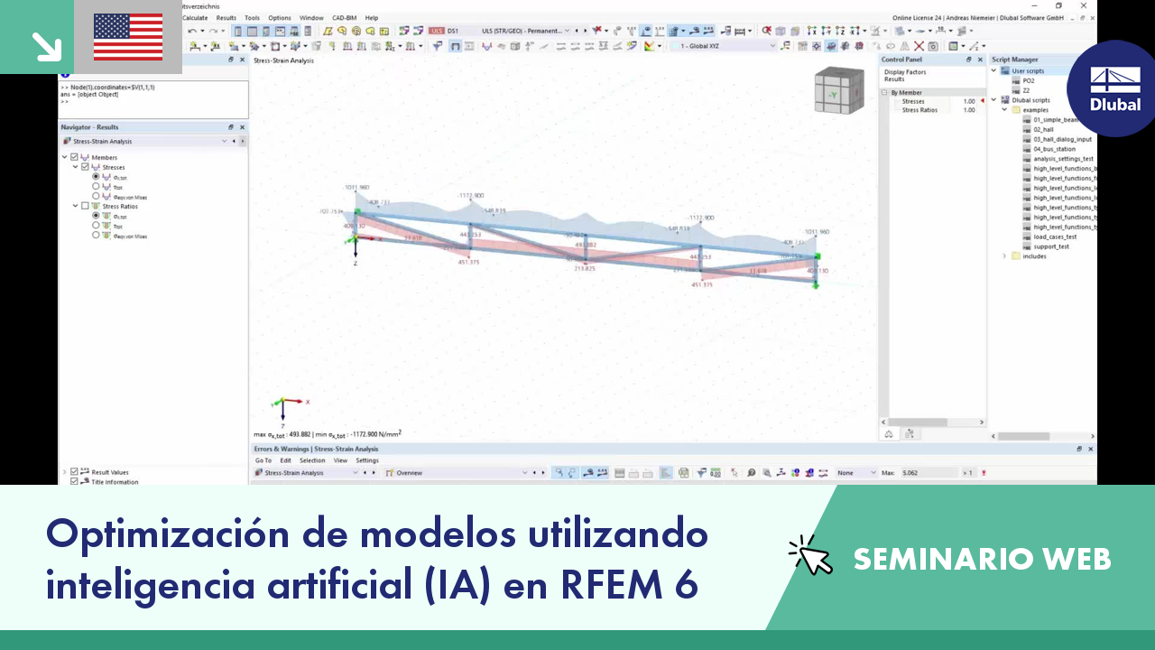 Optimización de modelos utilizando inteligencia artificial (IA) en RFEM 6