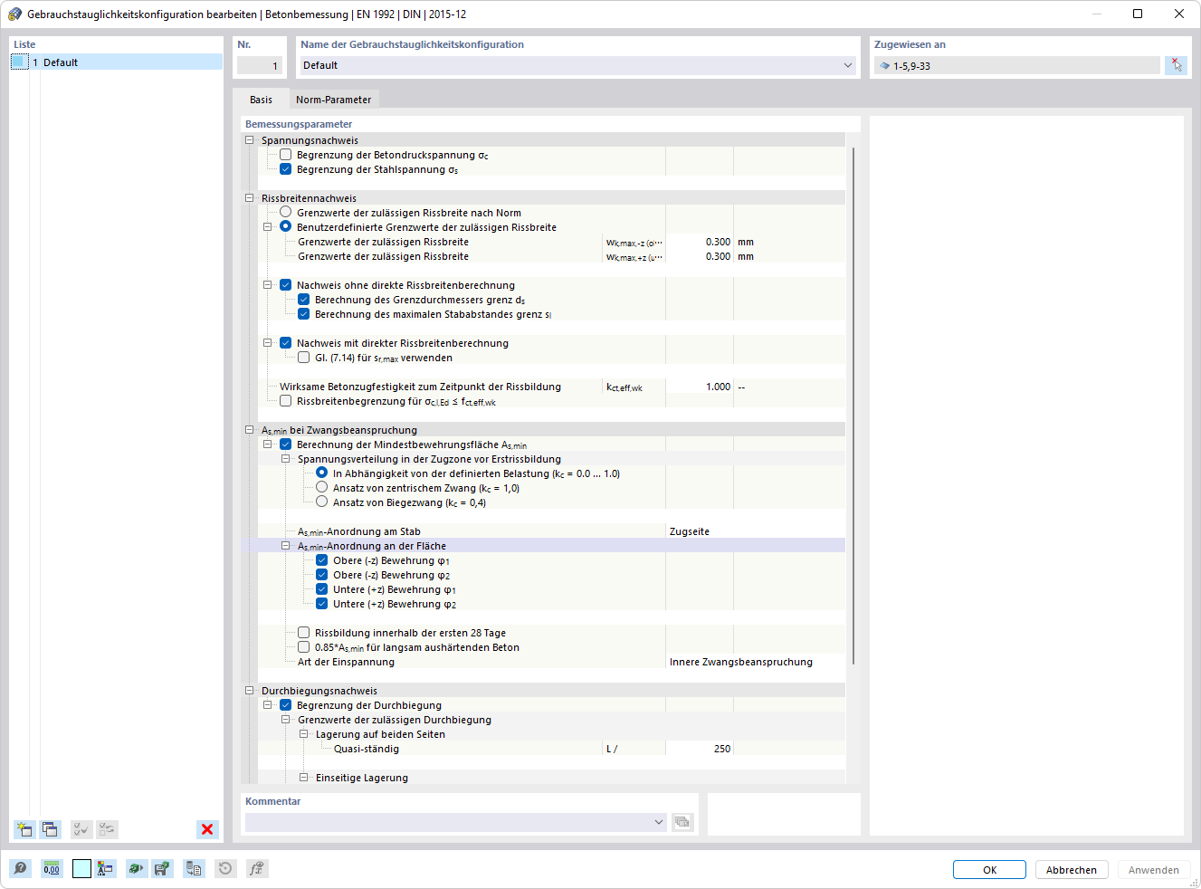 Editar configuración del estado límite de servicio