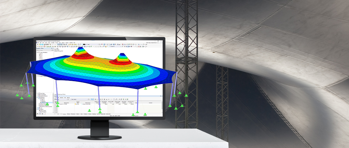 Análisis de estructuras de membranas y cables tensados, cáscaras y barras