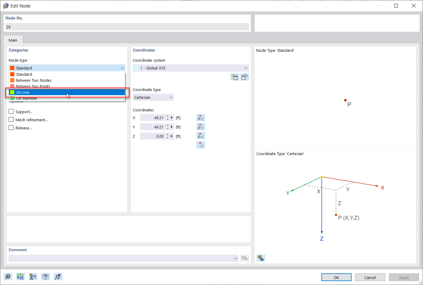 FAQ 005237 | ¿Hay alguna forma de generar nodos en las intersecciones de líneas sin dividir la línea en RFEM 6?