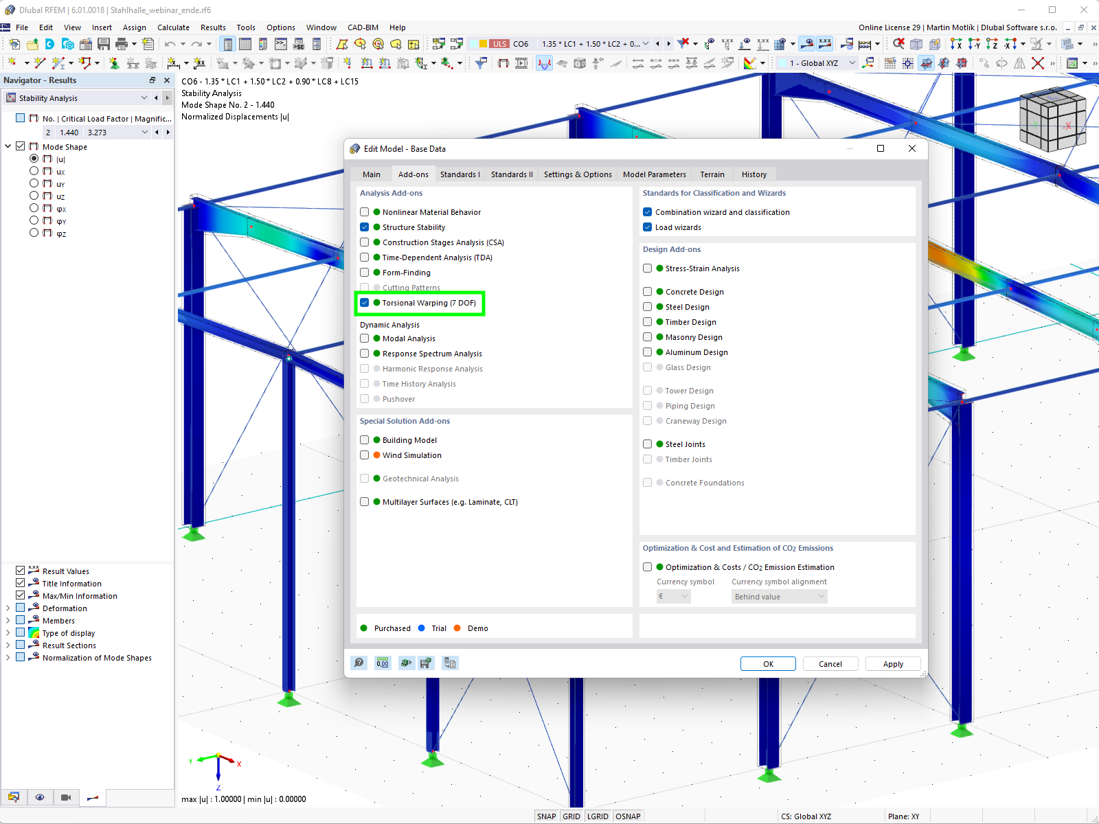 Activación del complemento en RFEM 6