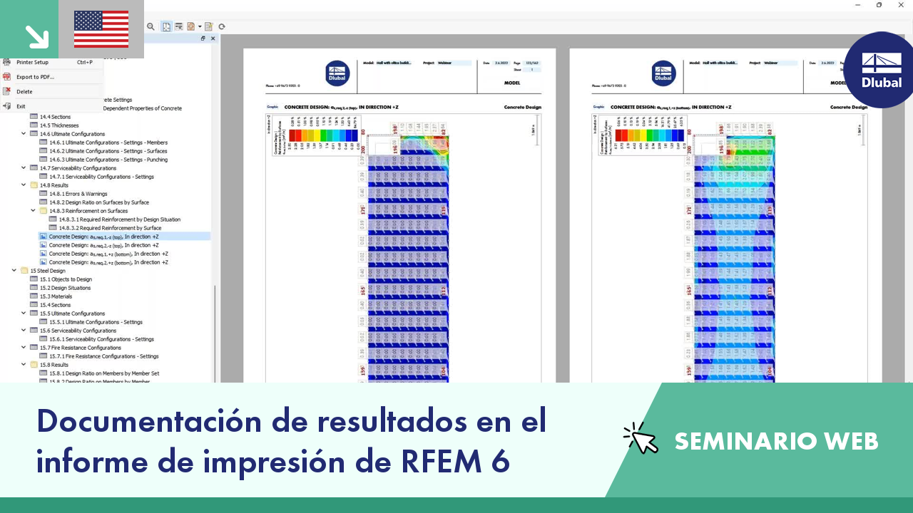 Documentación de resultados en el informe de RFEM 6