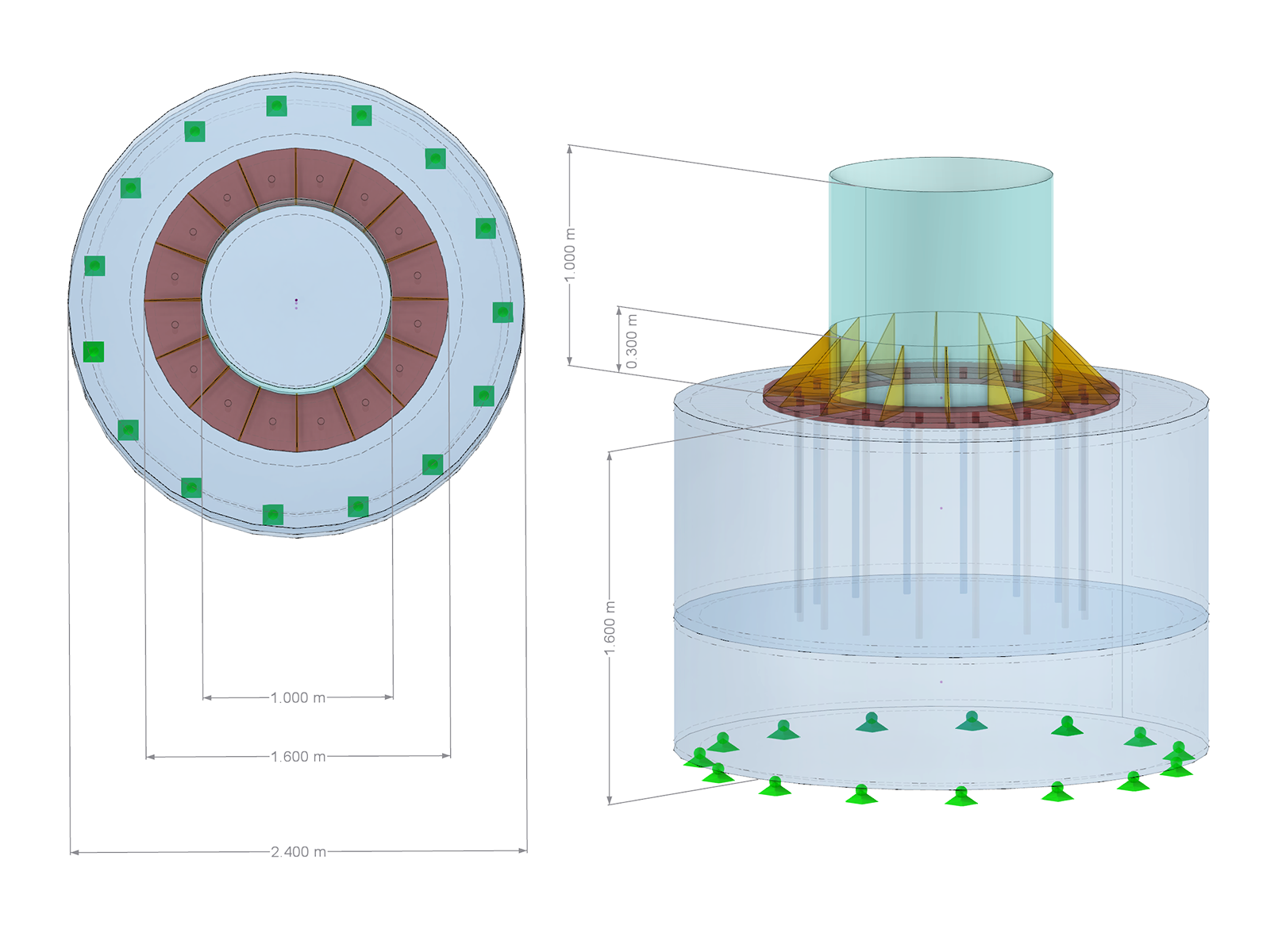 Base de columna | Dimensiones