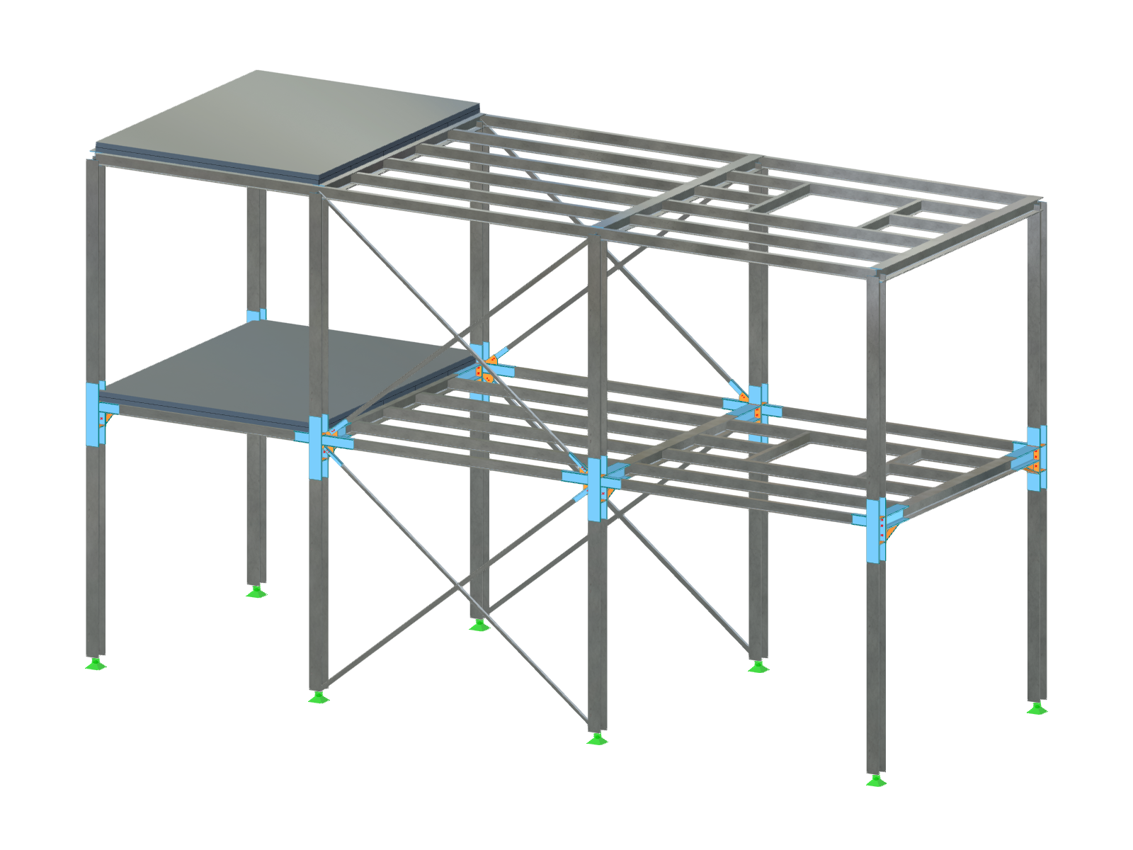 Estructura de acero con conexiones