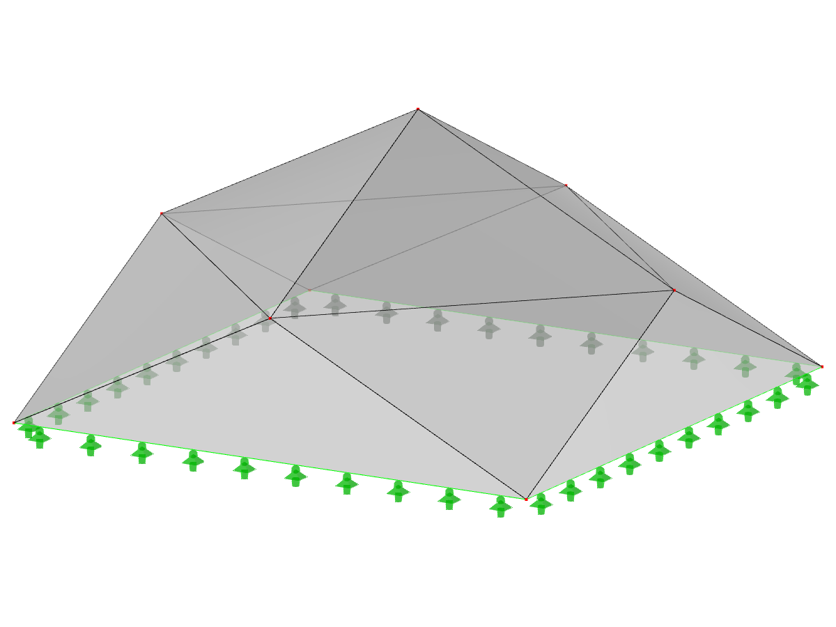 ID de modelo 507 | 034-FPC021 | Sistemas de estructuras plegadas piramidales. Superficies triangulares plegadas. Planta rectangular.