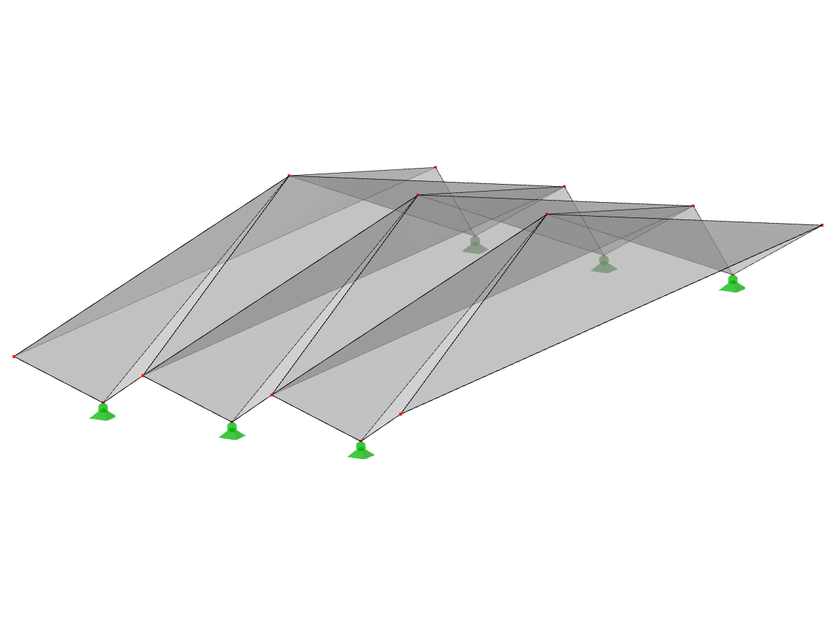 ID de modelo 524 | 034-FPL103 | Sistemas de Estructura Plegada Prismática. Superficies con Plegado Contrarrotante. Pliegue Central Elevado sobre Pliegue de Borde. Plegado de Cima a Cima