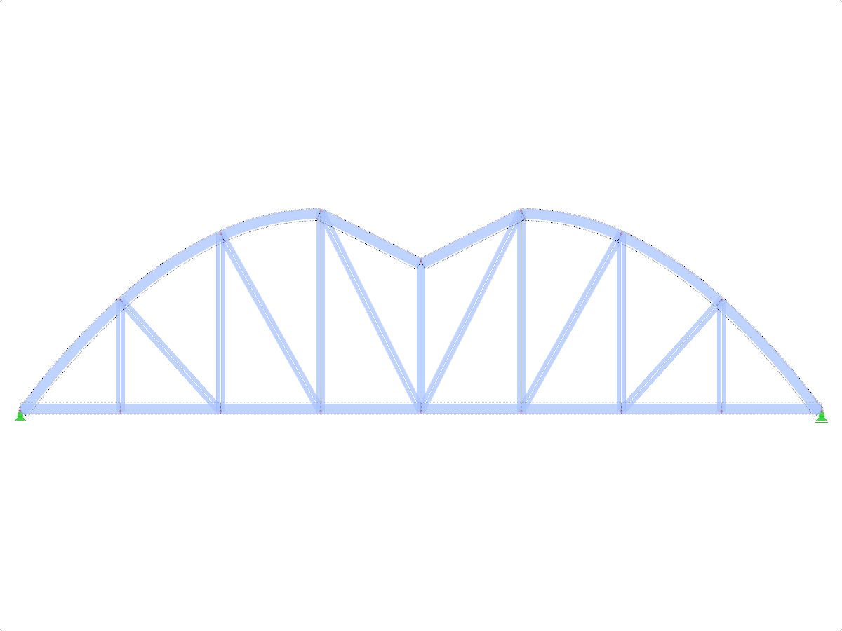 ID de modelo 1960 | FT751p-crv-b | Truss de cuerda de arco