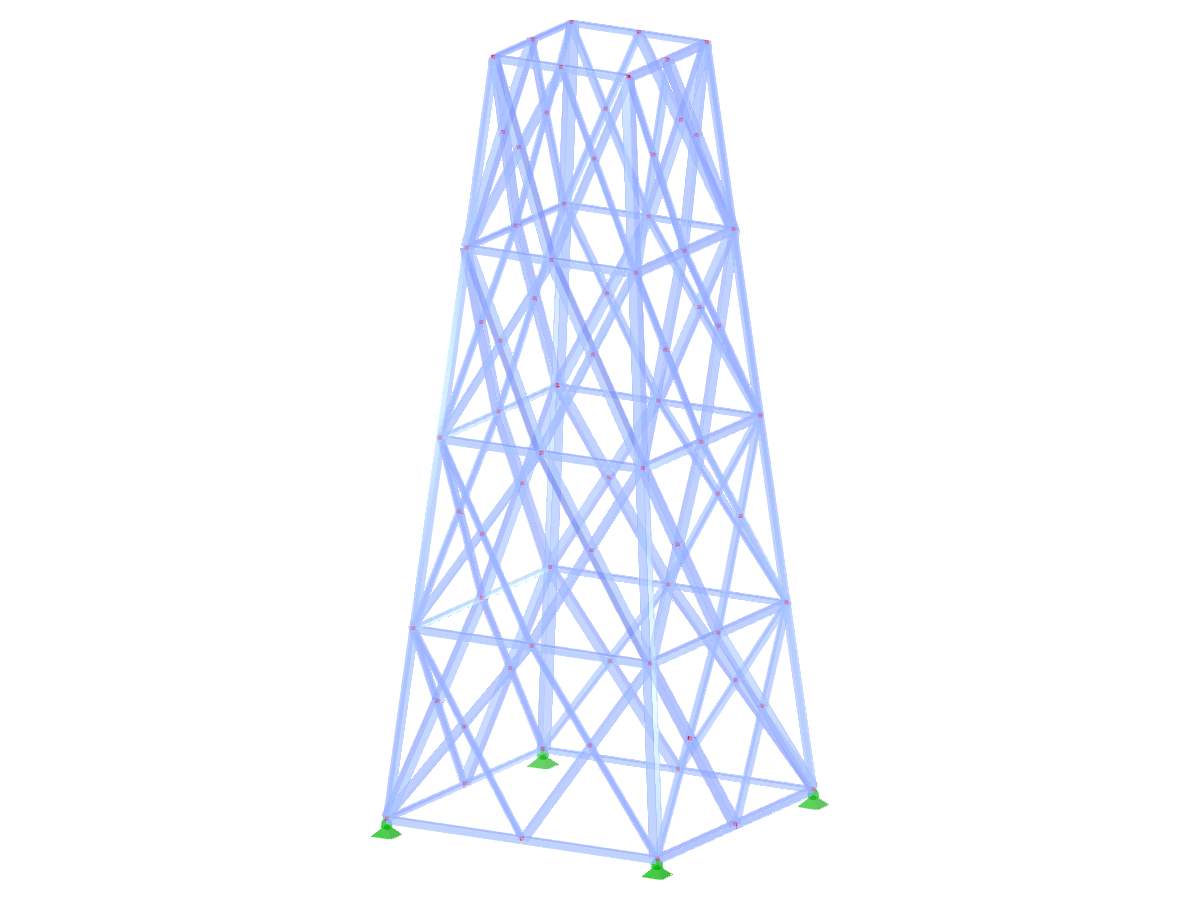 ID de modelo 2287 | TSR062 - Encontrar intersecciones de diagonales | Torre de celosía | Plano rectangular | Dobl X-diagonales (interconectadas)