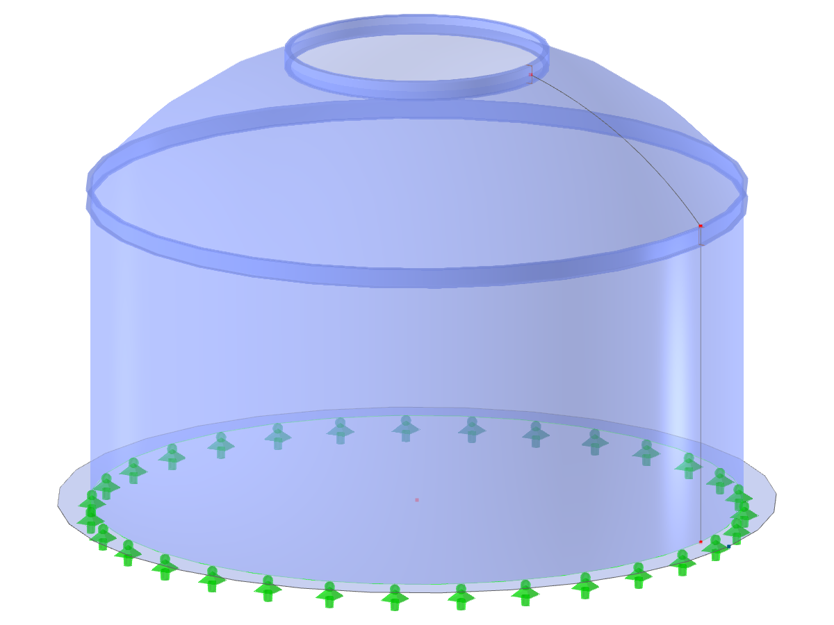 ID de modelo 2763 | SIC016 | Silo | Planta circular, cubierta de zona esférica