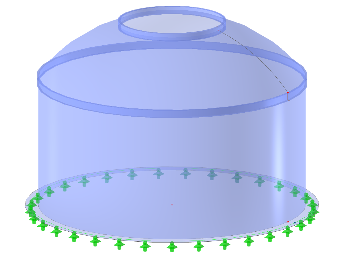 ID de modelo 2764 | SIC016-a | Silo | Planta circular, cubierta de zona esférica