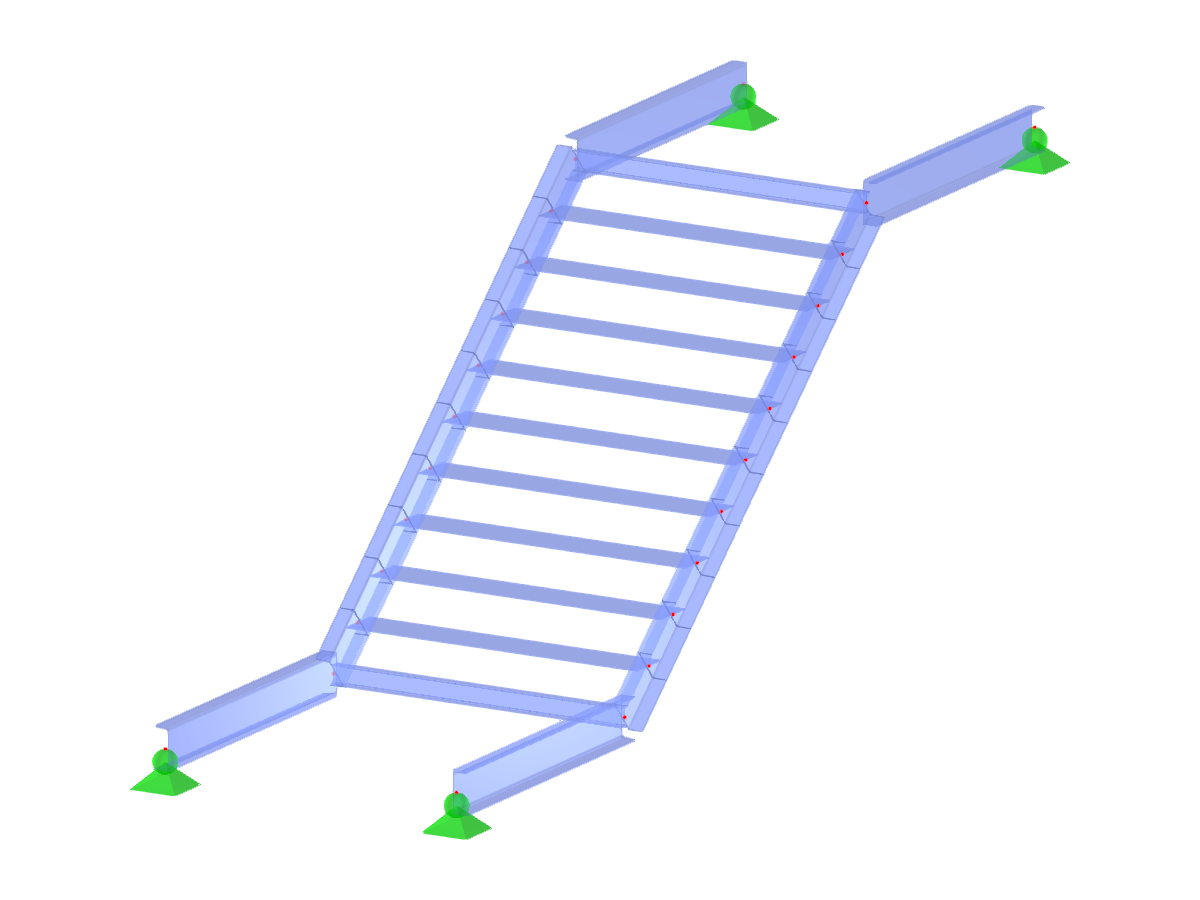 Modelo ID 3073 | STS001-d | Escaleras | Vuelo Único | Rectas con descanso superior e inferior