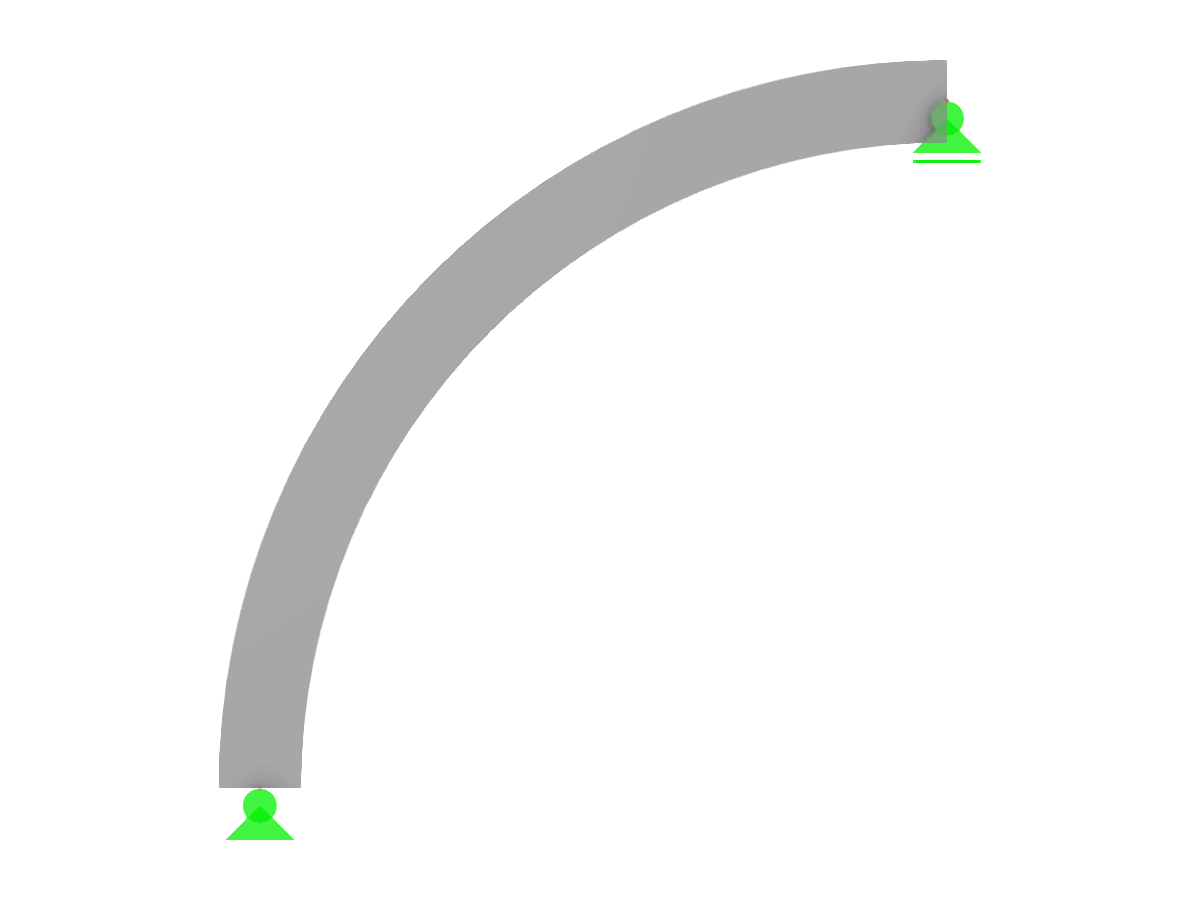 ID de modelo 3205 | ARB003c | Viga arqueada | Circular | Arco de cuarto