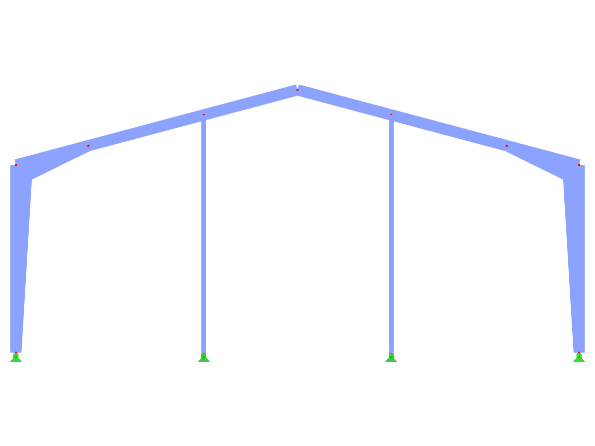 ID de modelo 3312 | FTA023 - Prueba de Multiplicidad | Estructura Cónica. Multi-Paso. Columna Cónica, Viga con Vástago Cerca de la Esquina del Marco