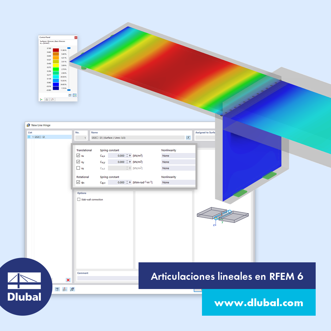 Articulaciones lineales en RFEM 6