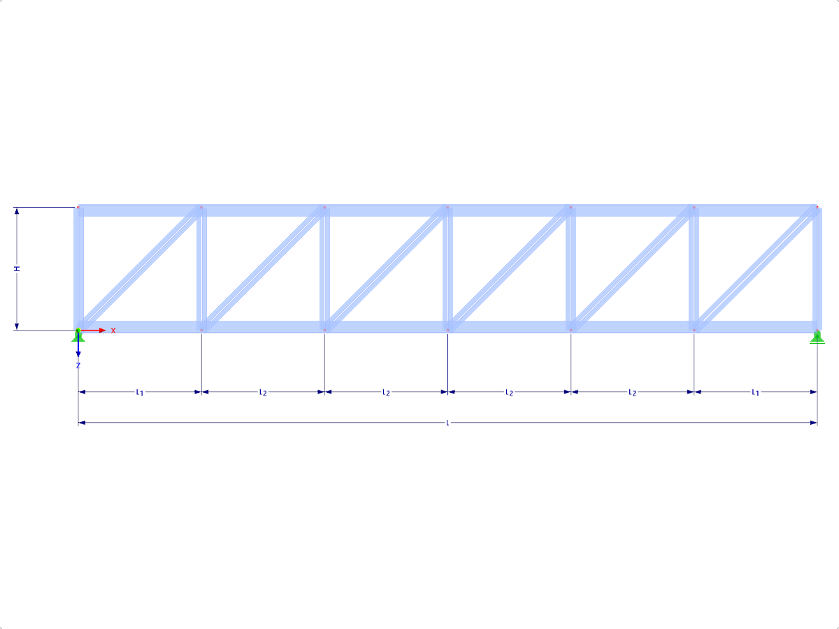 Modelo 000431 | FT002 | Truss con cuerdas paralelas con parámetros