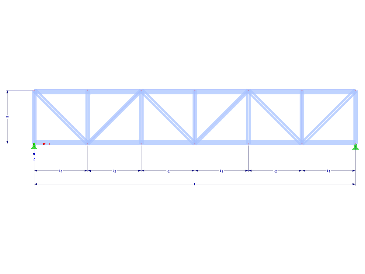 Modelo 000441 | FT013 | Truss con cuerdas paralelas con parámetros