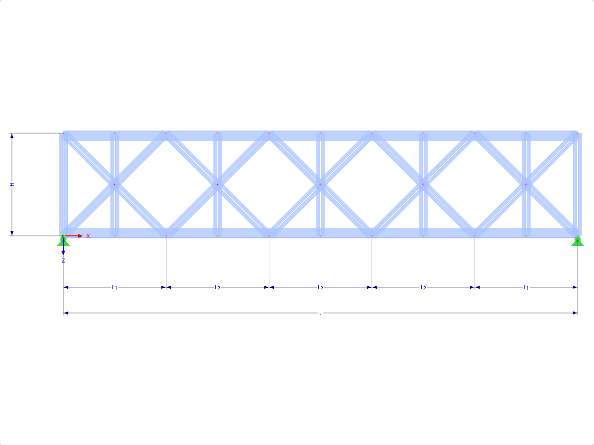 Modelo 000444 | FT022 | Truss con cuerdas paralelas con parámetros
