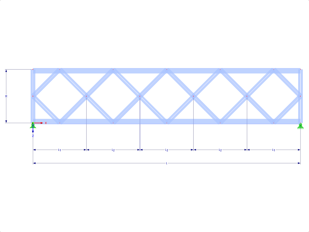 Modelo 000456 | FT025 | Truss con cuerdas paralelas con parámetros