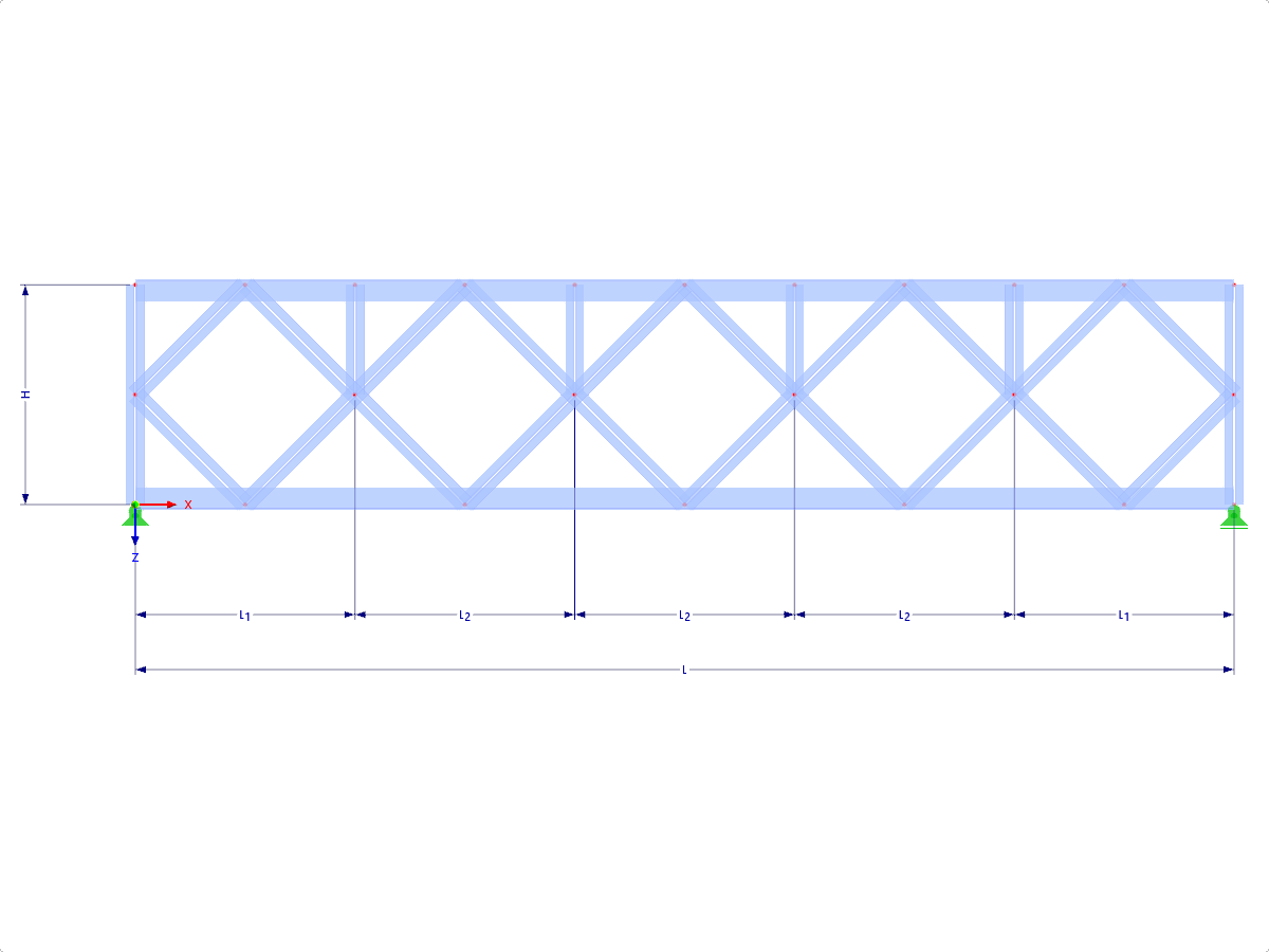 Modelo 000458 | FT027-a | Truss con cuerdas paralelas con parámetros