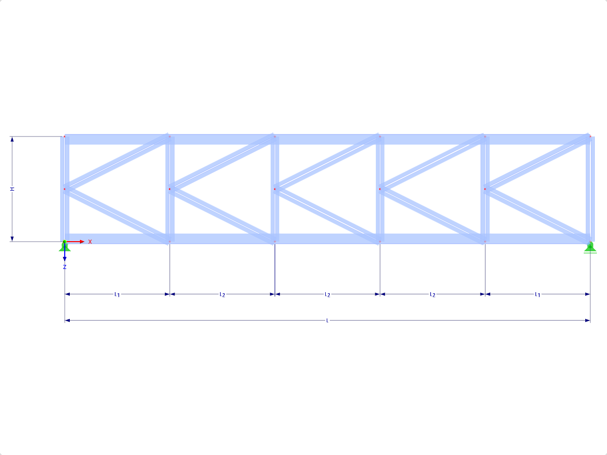 Modelo 000467 | FT031 | Truss con cuerdas paralelas con parámetros