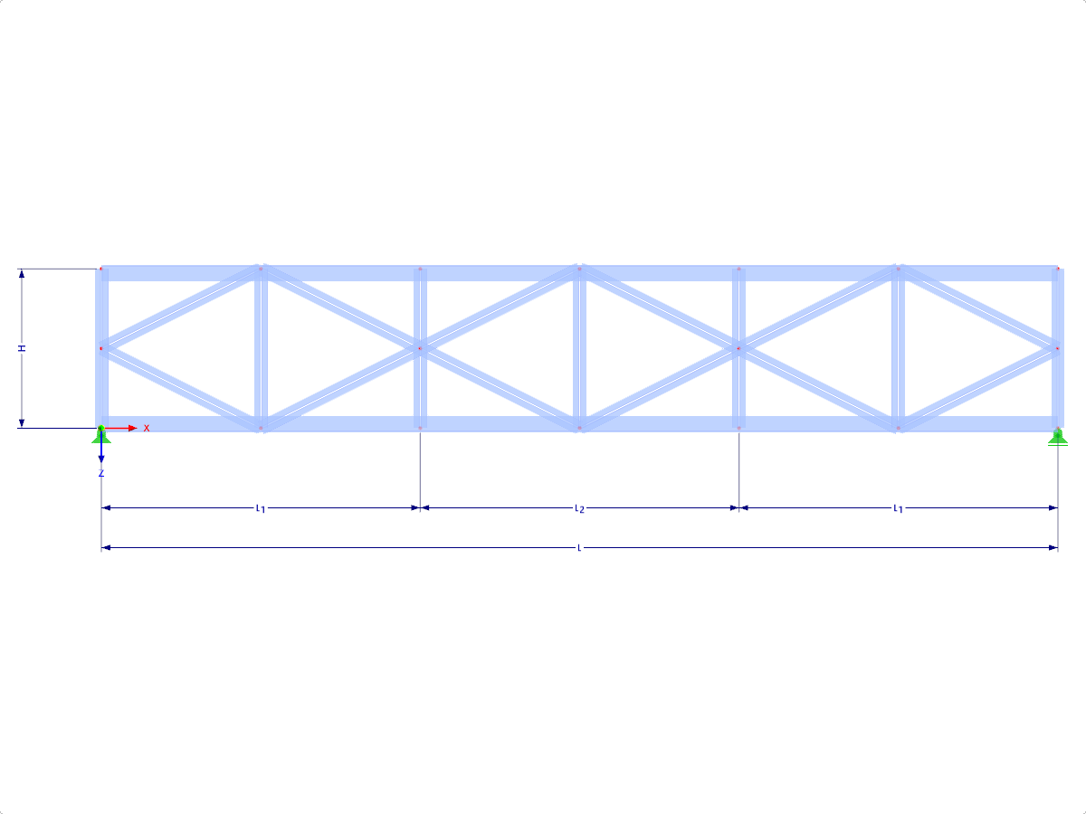 Modelo 001722 | FT032-2 | Truss con cuerdas paralelas con parámetros