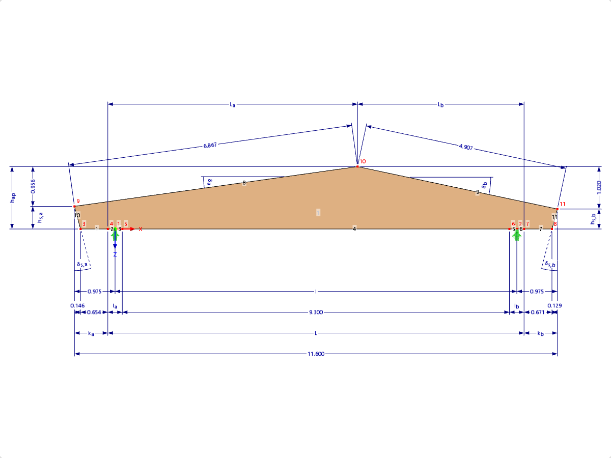 Modelo 001863 | GLB0306 | Viga laminada encolada con parámetros