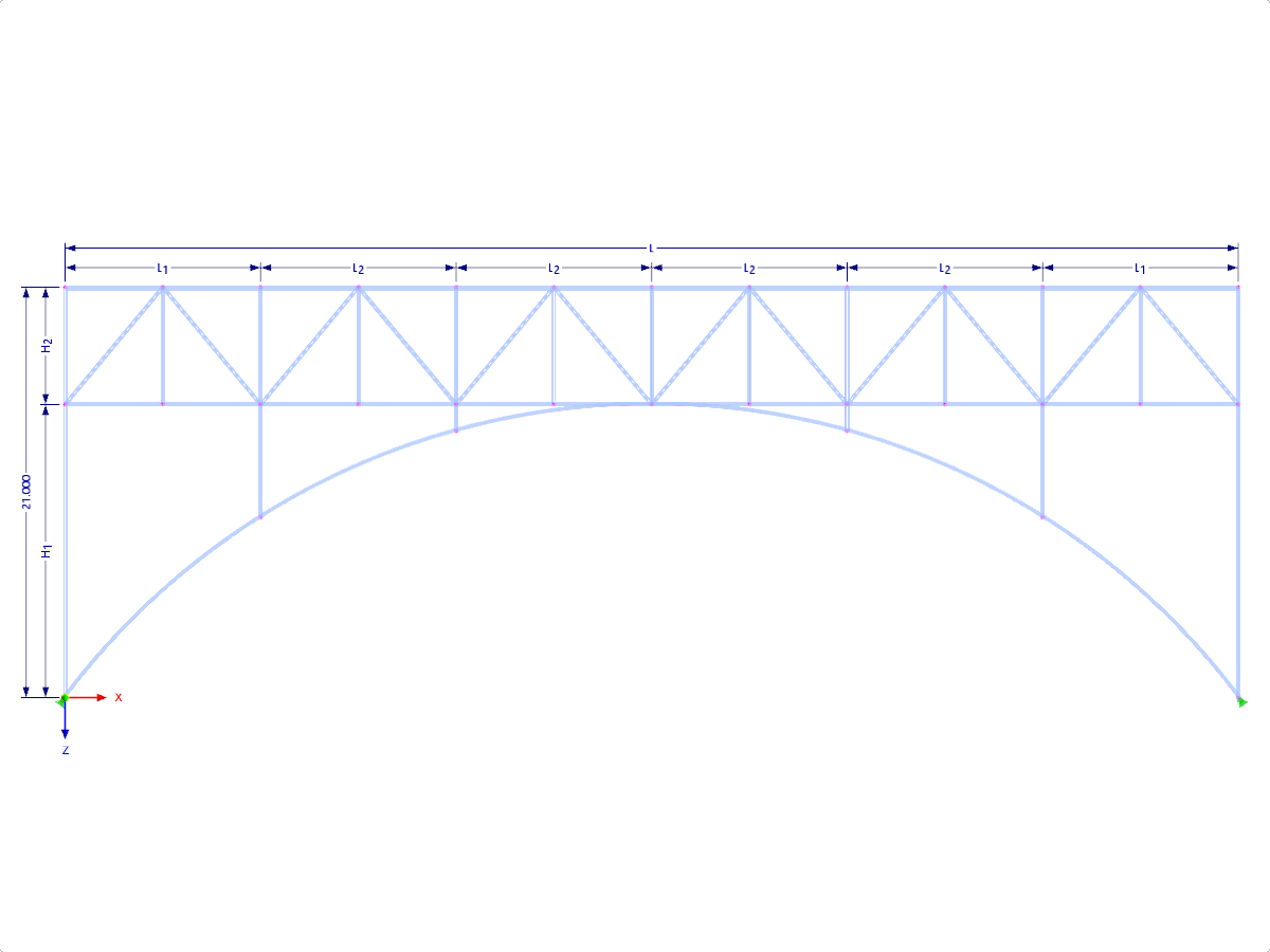 Modelo 001909 | FTZ150c-crv | Circular - Cuerda inferior arqueada con parámetros