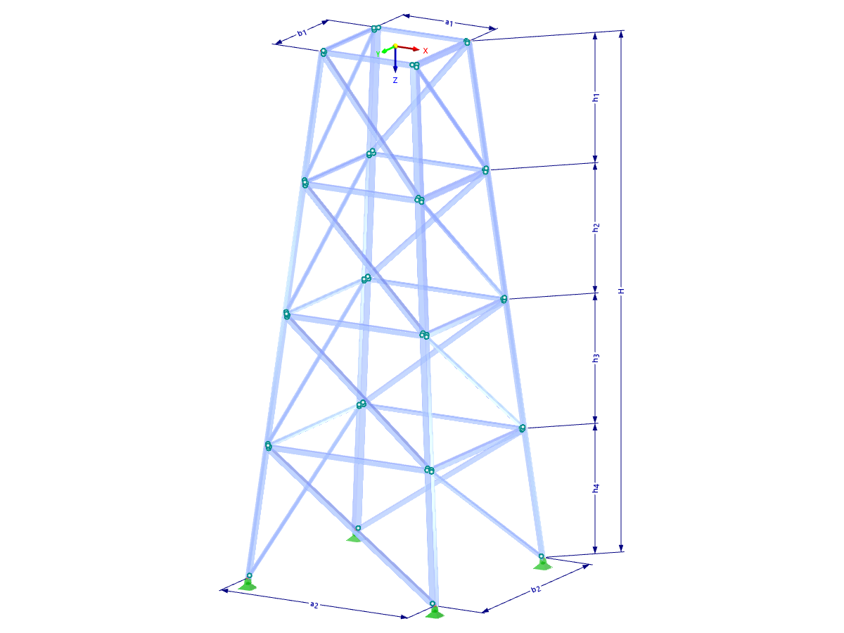 Modelo 002078 | TSR002-b | Torre de celosía con parámetros