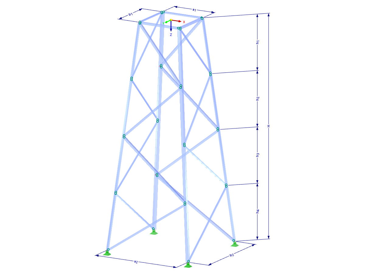 Modelo 002090 | TSR012-b | Torre de celosía con parámetros