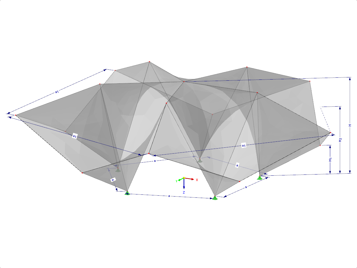Modelo 002129 | SHH074 | Introduzca mediante el número de lados del polígono de apoyo (5 o más), la longitud y la altura. con parámetros