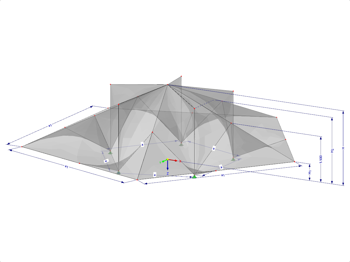 Modelo 002142 | SHH075 | Introduzca mediante el número de lados del polígono de apoyo (5 o más), la longitud y la altura. con parámetros