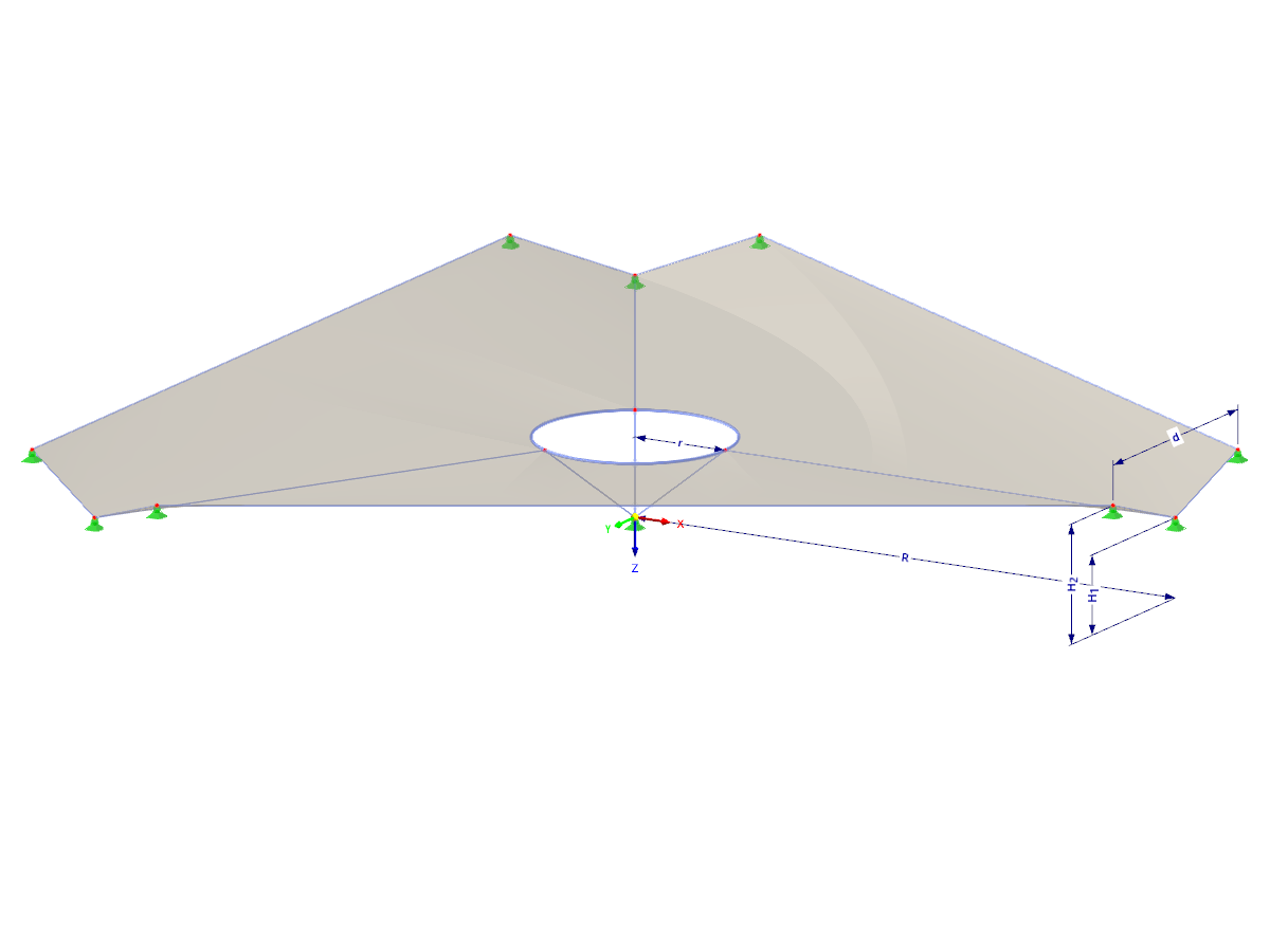 Modelo 002572 | TMS036 | Estructura de membrana extensible con parámetros