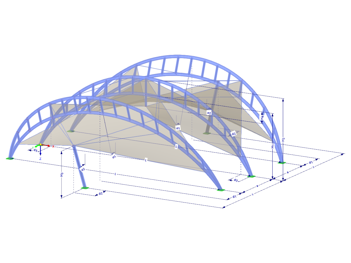 Modelo 002755 | TMS047 | Estructura de membrana extensible con parámetros