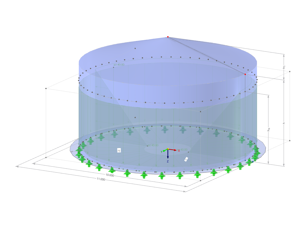 Modelo 002766 | SIC007 | Silo | Planta circular, cubierta cónica con parámetros