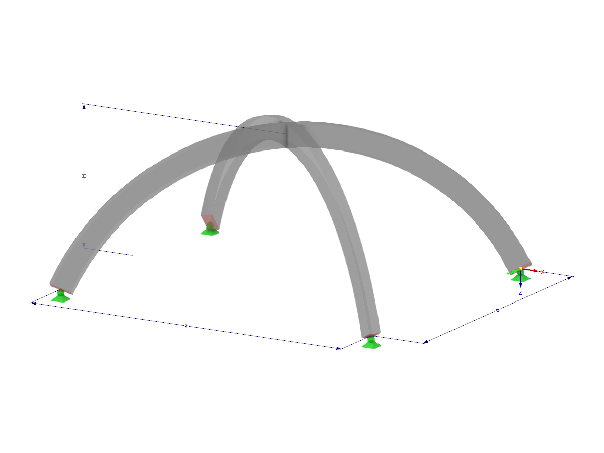 Modelo 003211 | ARS002c | Viga arqueada | Intersección | Circular con parámetros