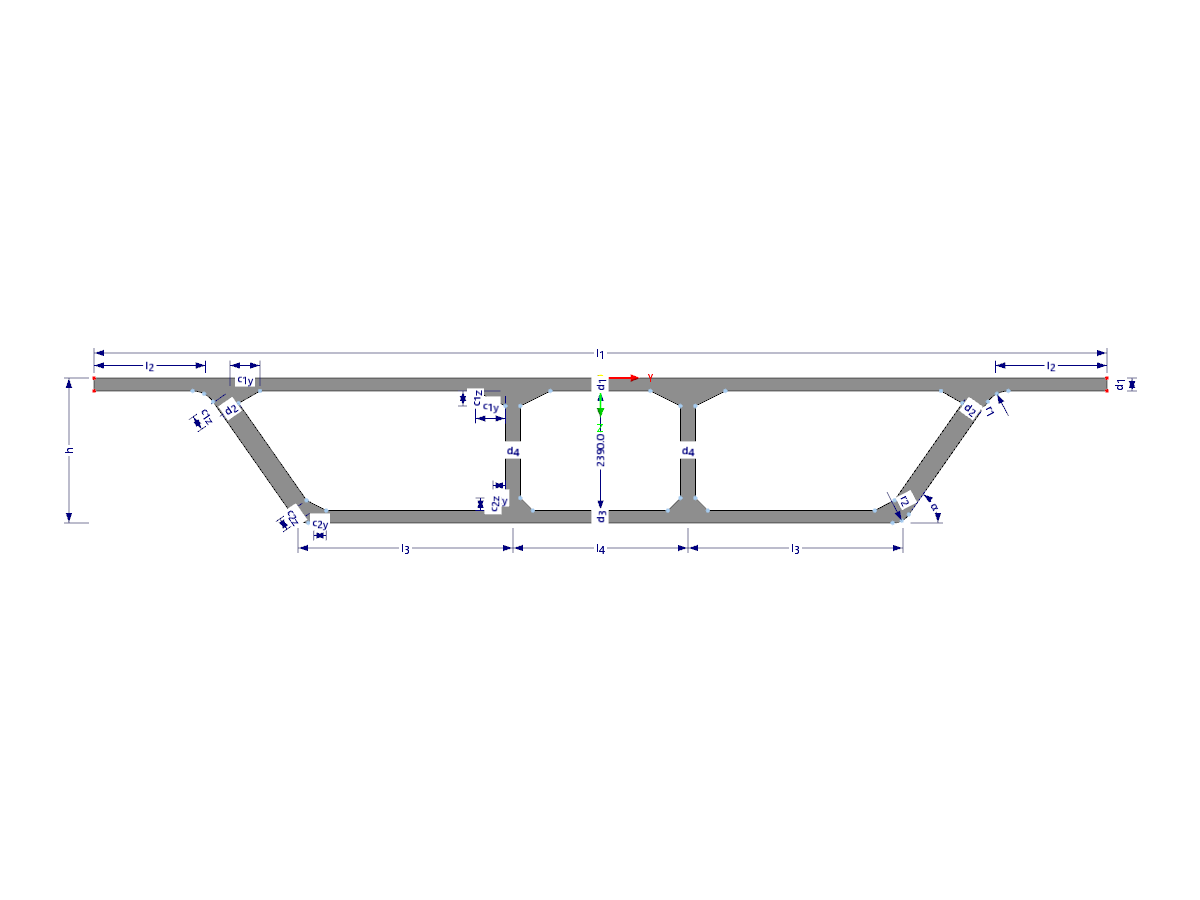 Modelo 003245 | BGB005 | Viga cajón multicelda con parámetros