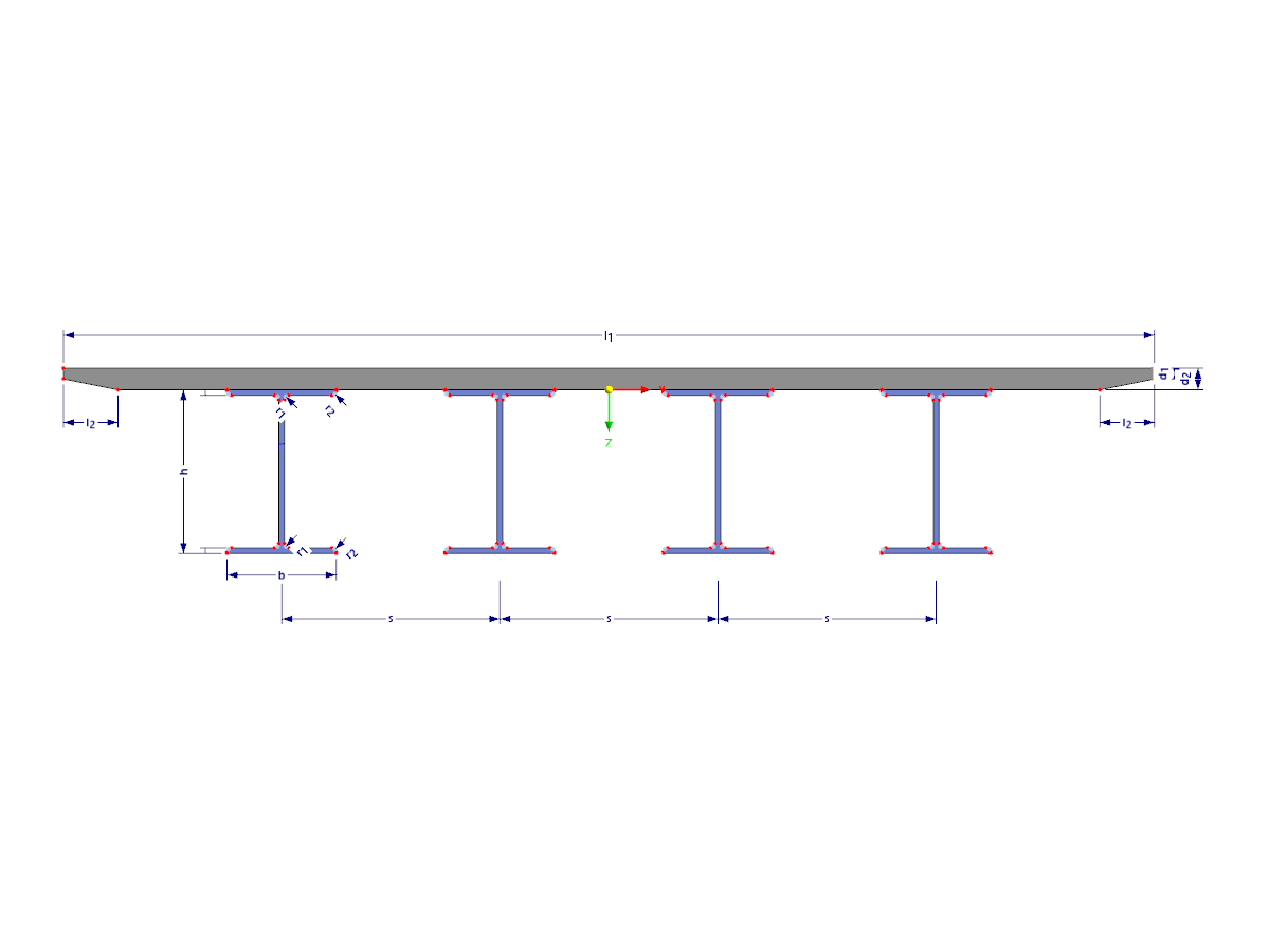 Modelo 003248 | SCB001 | Puente compuesto de acero y hormigón con parámetros