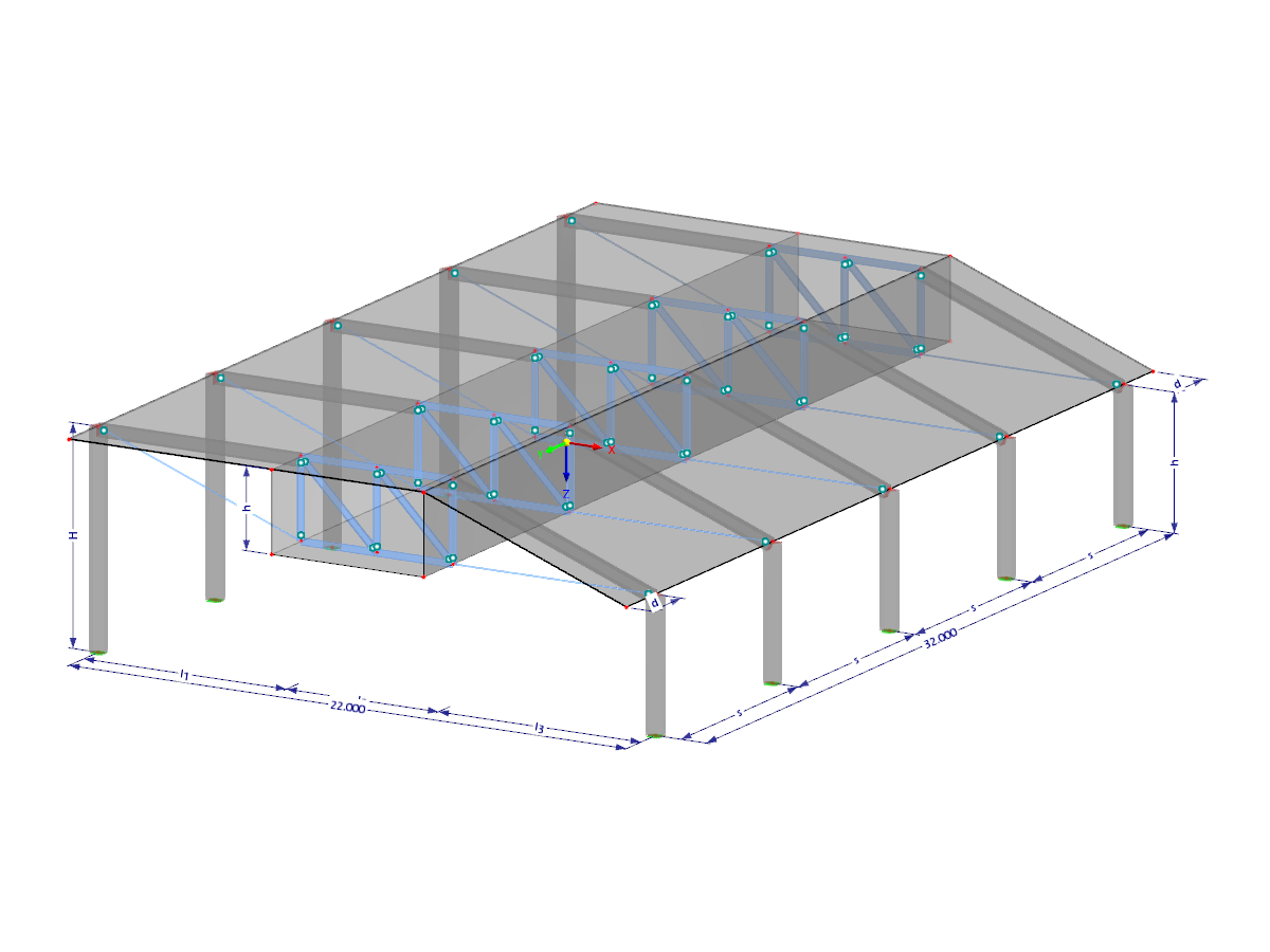 Modelo 003650 | HSS001 | Sistema de estructura híbrida con parámetros