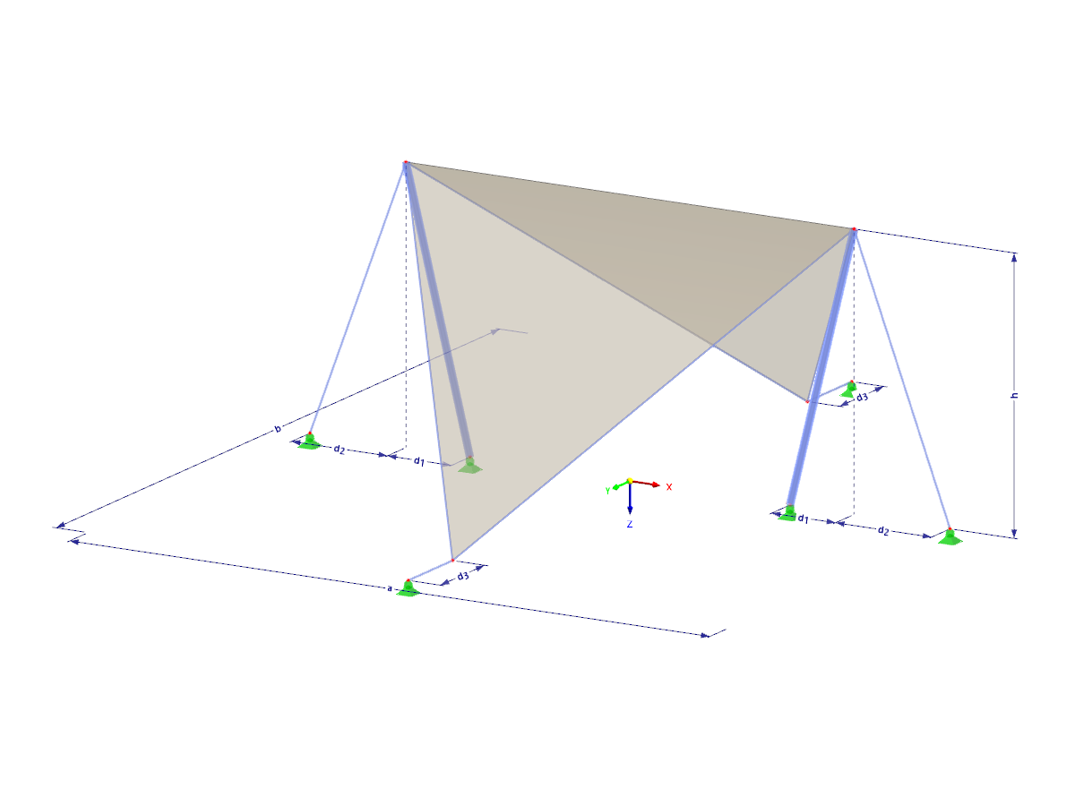 Modelo 003790 | Estructura de membrana extensible con parámetros