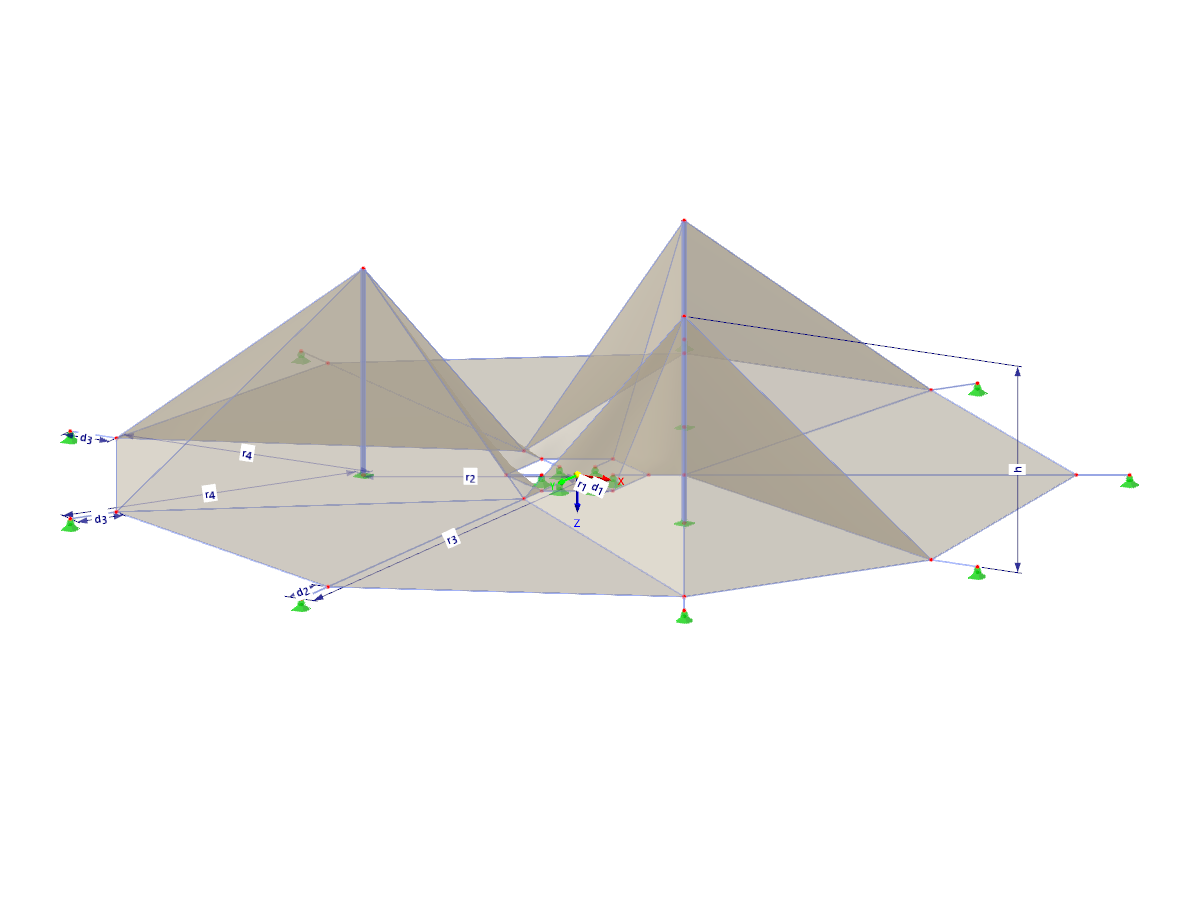 Modelo 003799 | TMS058 | Estructura de membrana extensible con parámetros