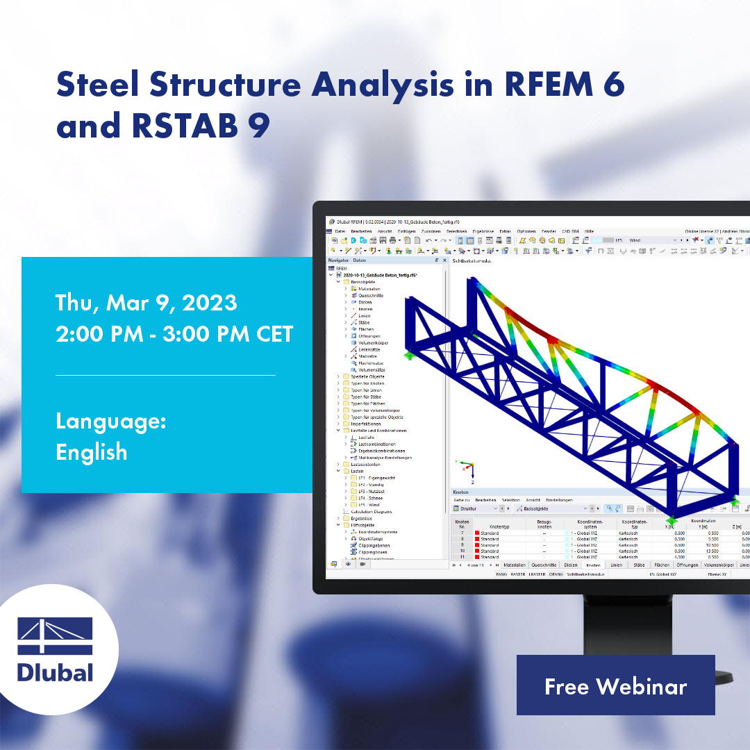 Análisis de una estructura de acero en RFEM 6 y RSTAB 9